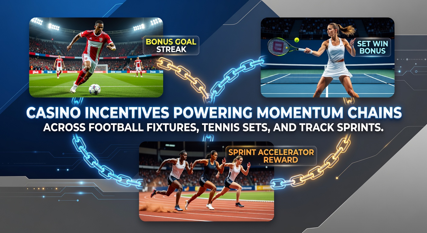 Casino bonus offers displayed alongside sports betting interfaces for football, tennis, and track events