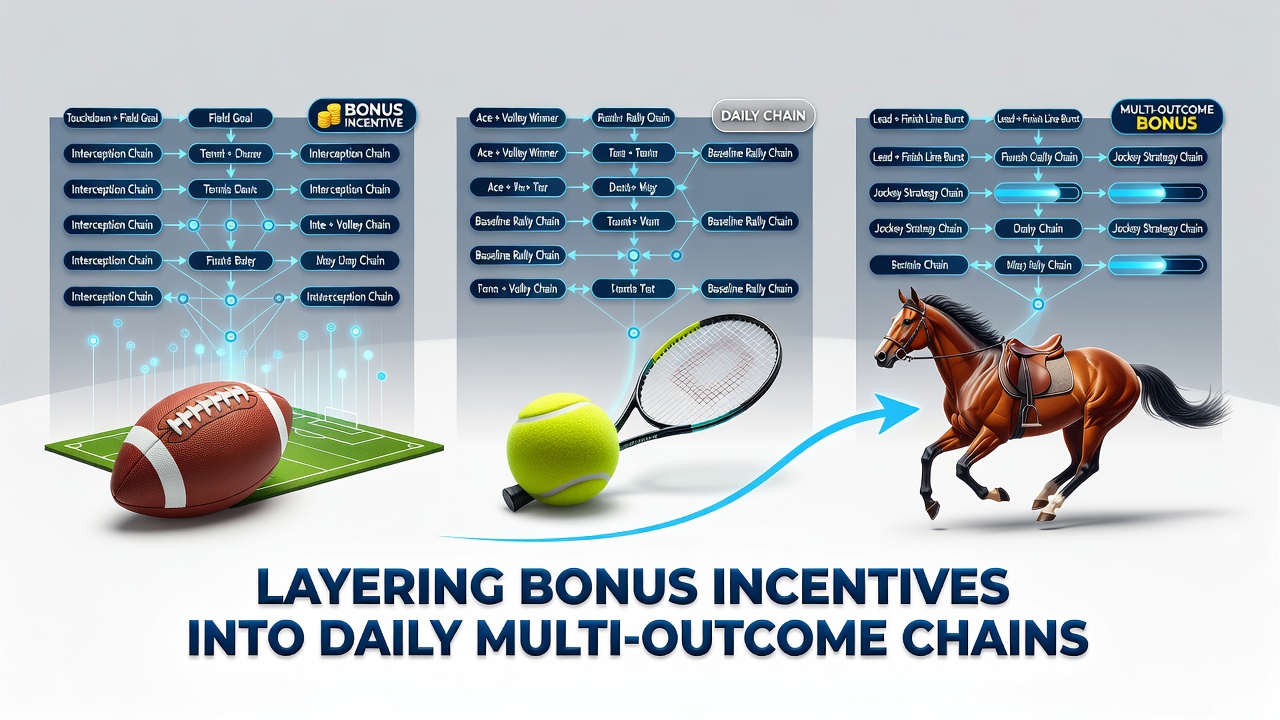Illustration of layered bonus incentives across football, tennis, and horse racing events