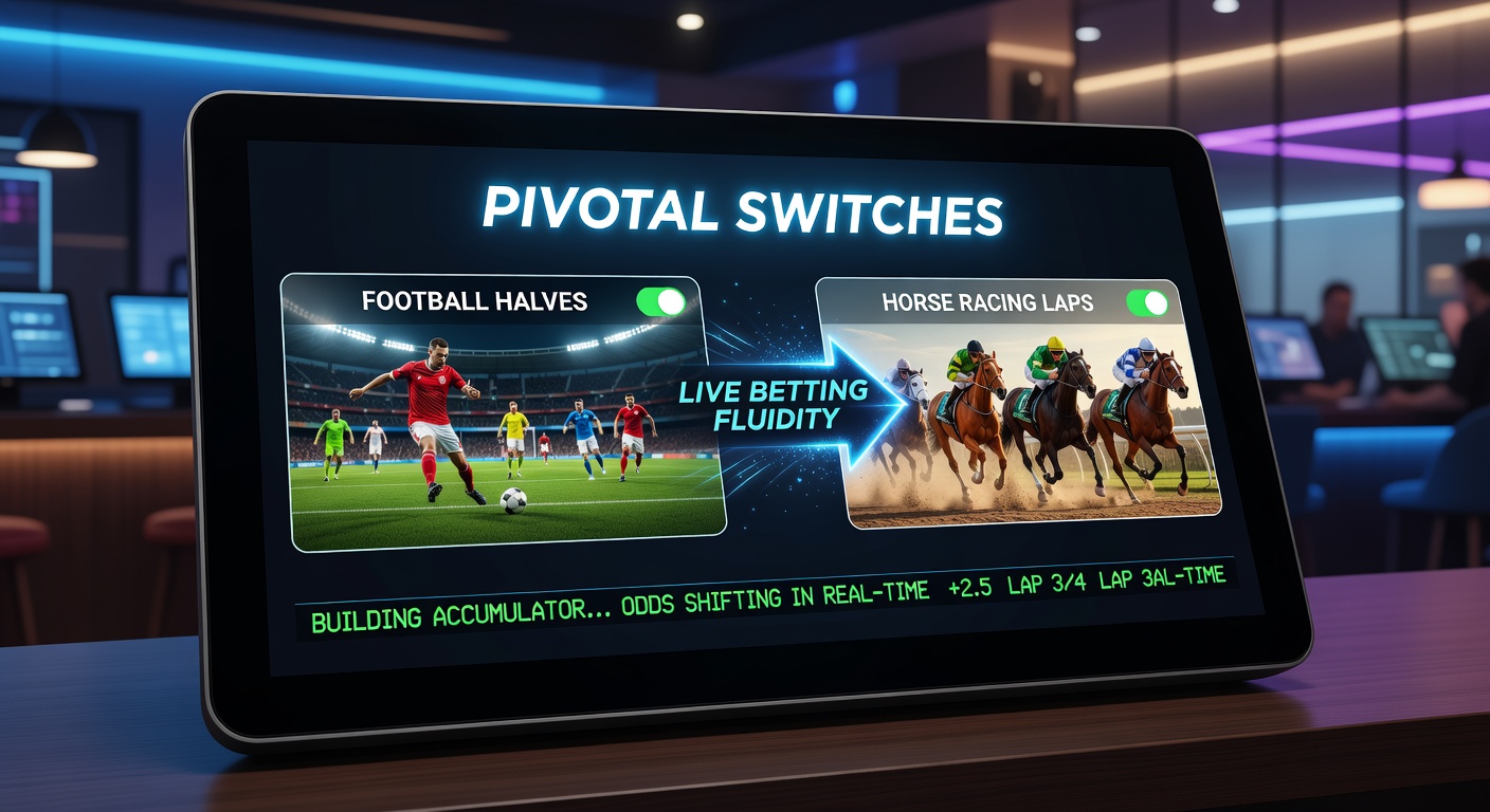 Chart illustrating payout growth in accumulators combining soccer live bets with horse racing turn-based selections, with real-time odds overlays