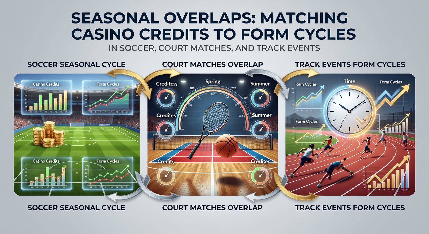 Illustration of overlapping sports seasons with casino credit cycles across soccer, tennis and racing