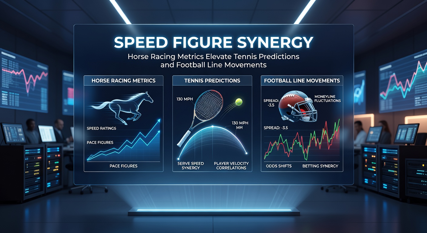 Tennis player mid-serve transitioning to football player sprinting and horse mid-race, symbolizing speed metric integration across sports