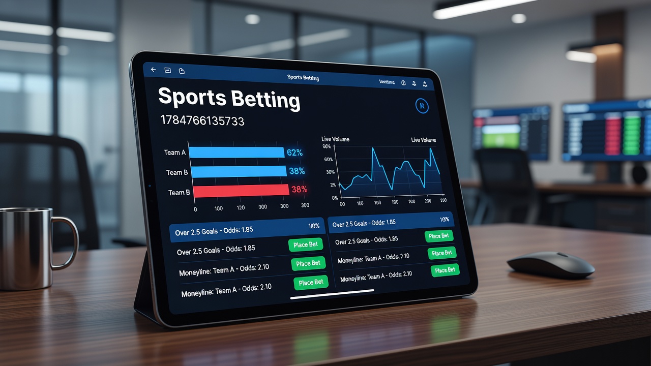 Analytics dashboard displaying sports betting trends and user activity metrics