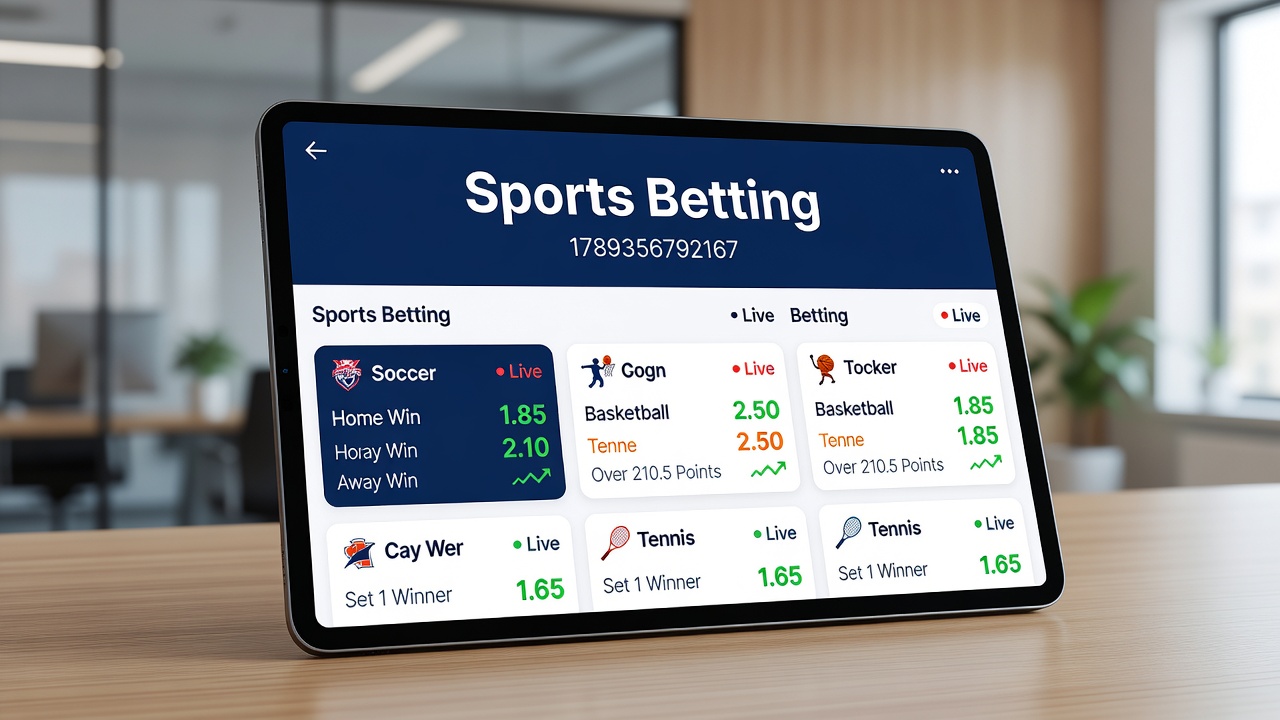 Live betting interfaces for football and tennis events