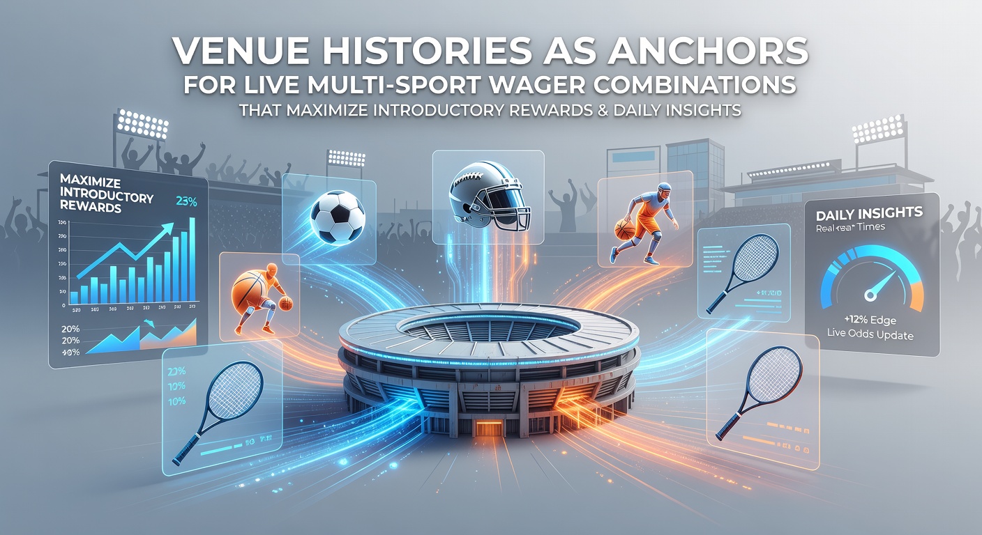 Historical venue records displayed alongside multi-sport betting interfaces showing accumulator setups